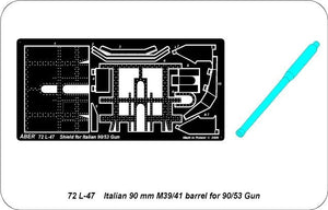 Canon italien Aber 72L-47 de 90 mm pour canon 90/53 et bouclier supplémentaire entièrement détaillé à l&amp;#39;échelle 1/72 – immagine 4