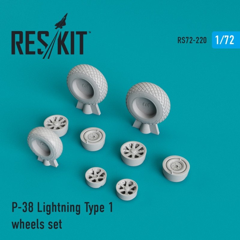 RESKIT RS72-0220 Jeu de roues P-38 Lightning Type 1 1/72