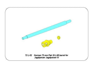 Canon de pistolet allemand Aber 72L-52 75mm Pak 39/L/48 pour Jagdpanzer IV 1/72 – image 9