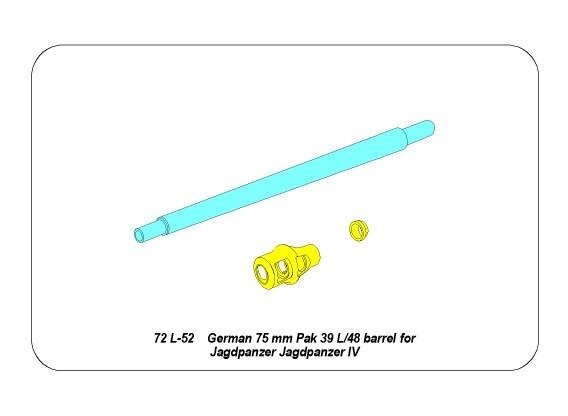 Canon de pistolet allemand Aber 72L-52 75mm Pak 39/L/48 pour Jagdpanzer IV 1/72 – image 9