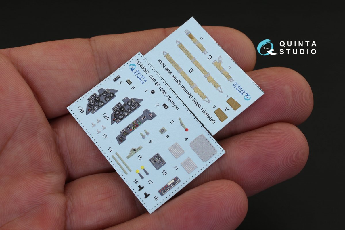 Intérieur imprimé en 3D et coloré sur papier décalcomanie Quinta Studio QD48097 Bf 109E (pour maquette Tamiya) 1/48  – image 2