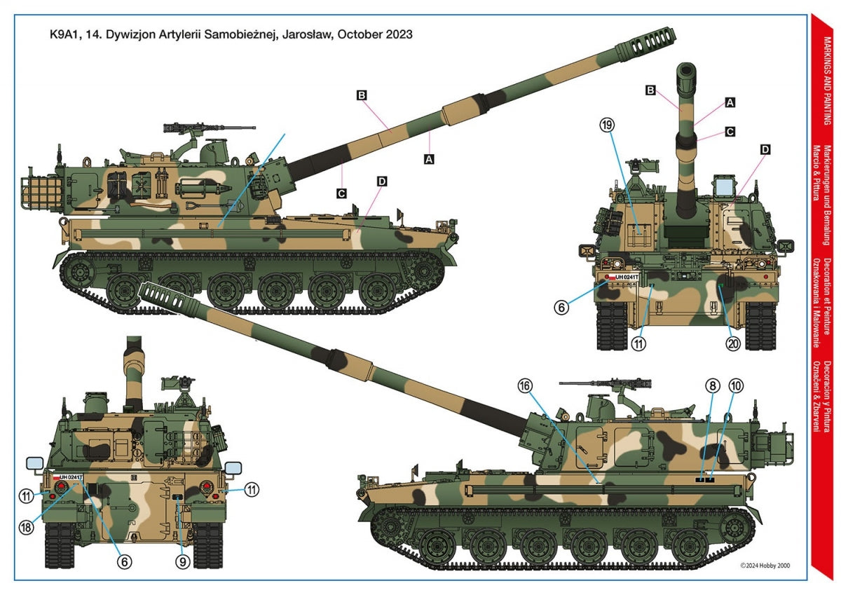 Hobby 2000 35005SE K9A1 Thunder Canon automoteur de l&amp;#39;armée polonaise - Édition spéciale (ACADEMY + CARTOGRAF + Canon Aber) 1/35 – immagine 4