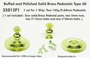 Pontos 35015P1 Socles en laiton massif poli et lustré, type 60