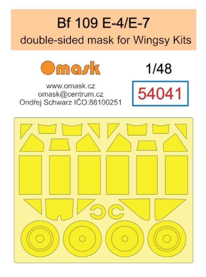 Masque double face Omask 54041 Bf 109 E-4 / E-7 (pour maquettes Wingsy) 1/48 