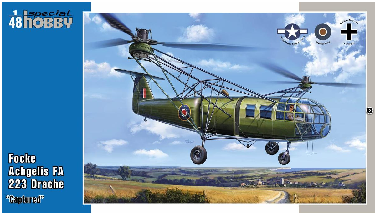 Special Hobby 48201 Focke Achgelis FA 223 Drache "Captured" 1/48