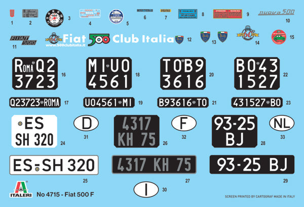 Italeri 4715 Fiat 500 F Édition Améliorée 1/12 – immagine 3