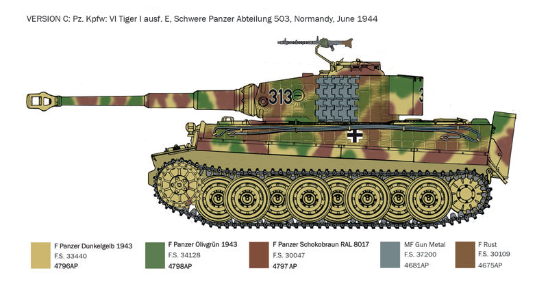 Italeri 6754 Sd.Kfz.181 Panzerkampfwagen Tiger I Ausf.E (production tardive) Jour J 80e anniversaire 1/35 – Bild 6