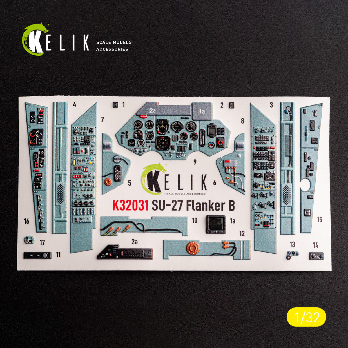 KELIK K32031 SU-27 - Interior 3D Decals For Trumpeter Kit – zdjęcie 3