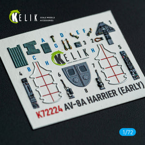 Kelik K72224 AV-8A Harrier (early) - interior 3D decals for Italeri kit 1/72 – image 2