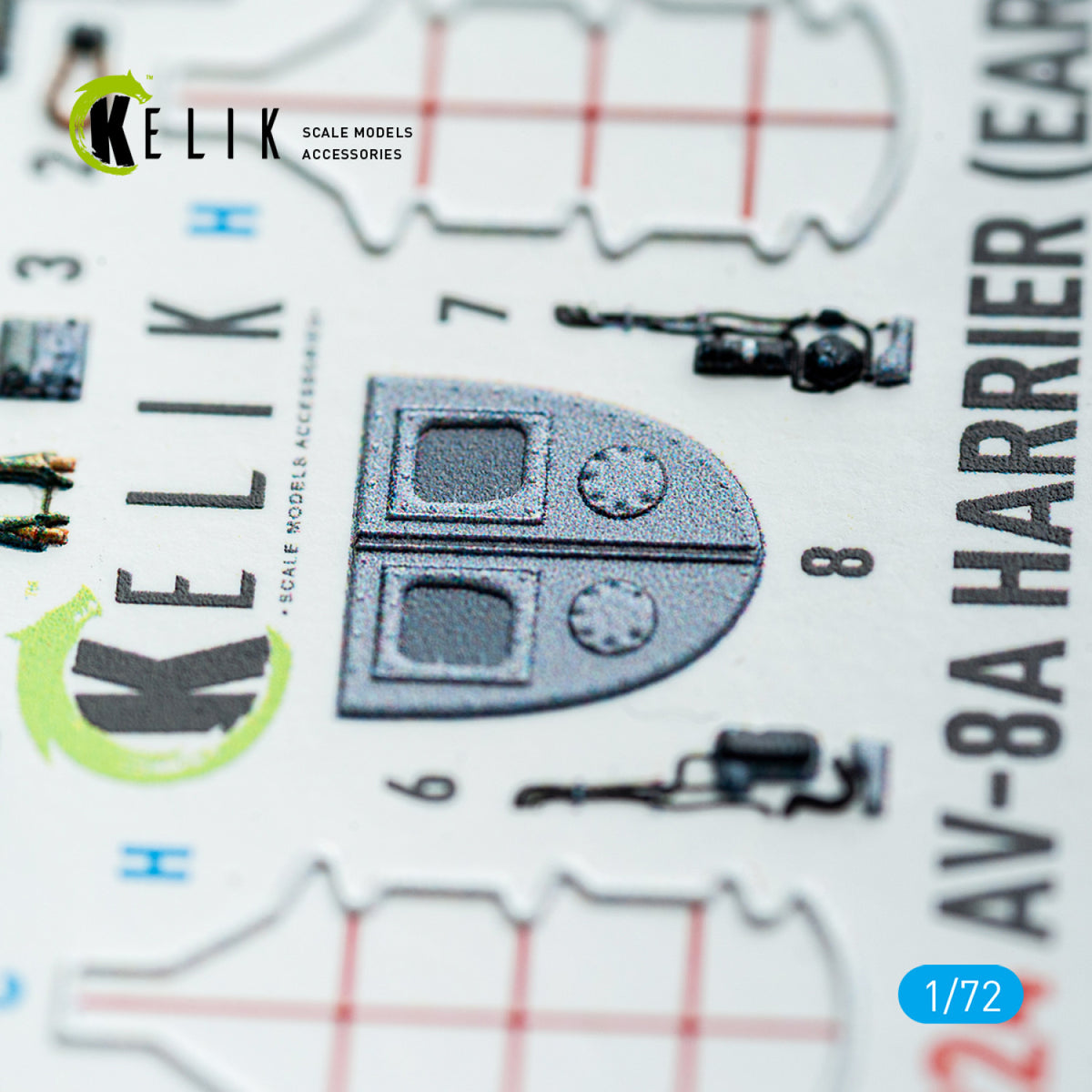 Kelik K72224 AV-8A Harrier (early) - interior 3D decals for Italeri kit 1/72 – image 4