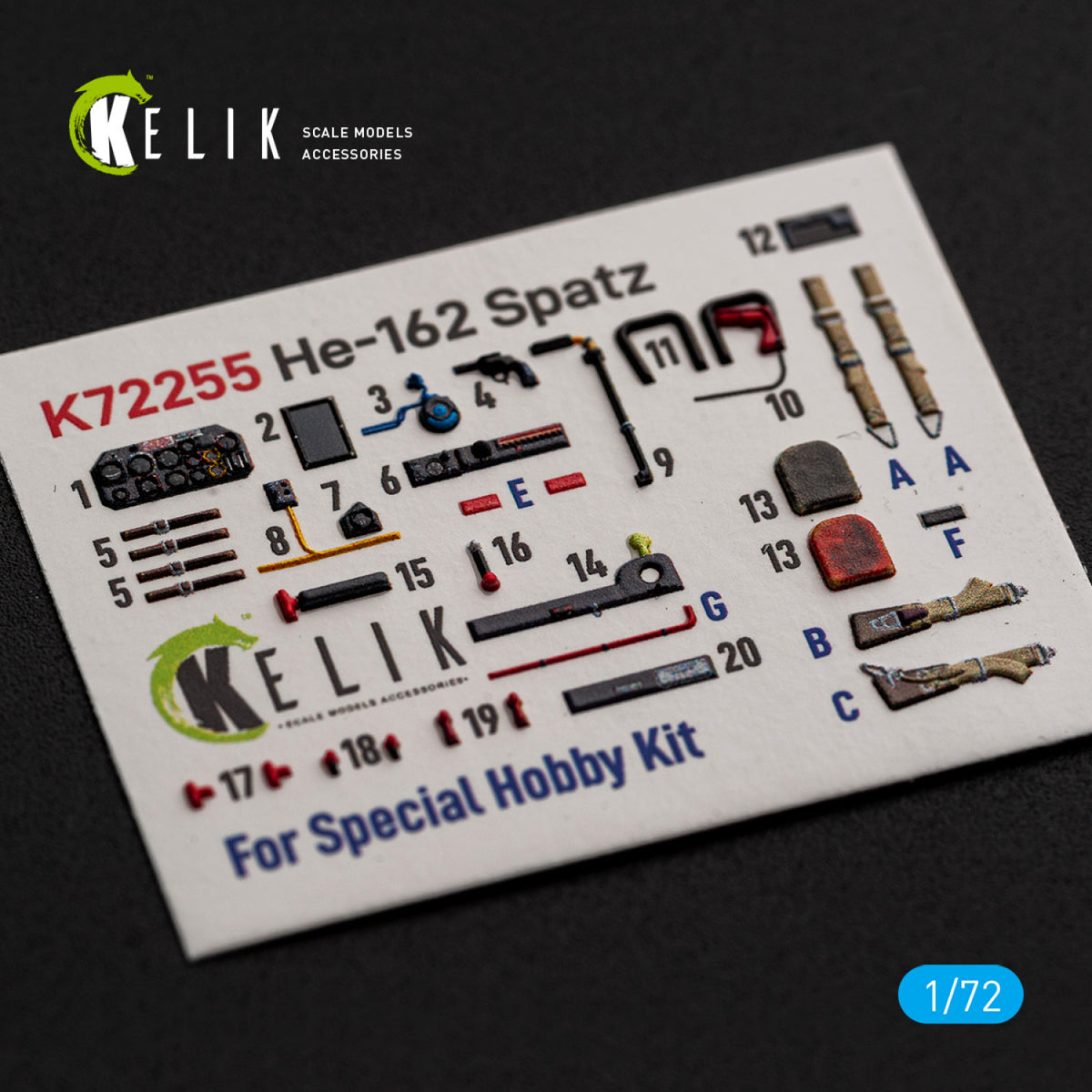 KELIK K72255 Heinkel He-162 Spatz - Interior 3D Decals (for Special Hobby Kits) 1/72 – image 4