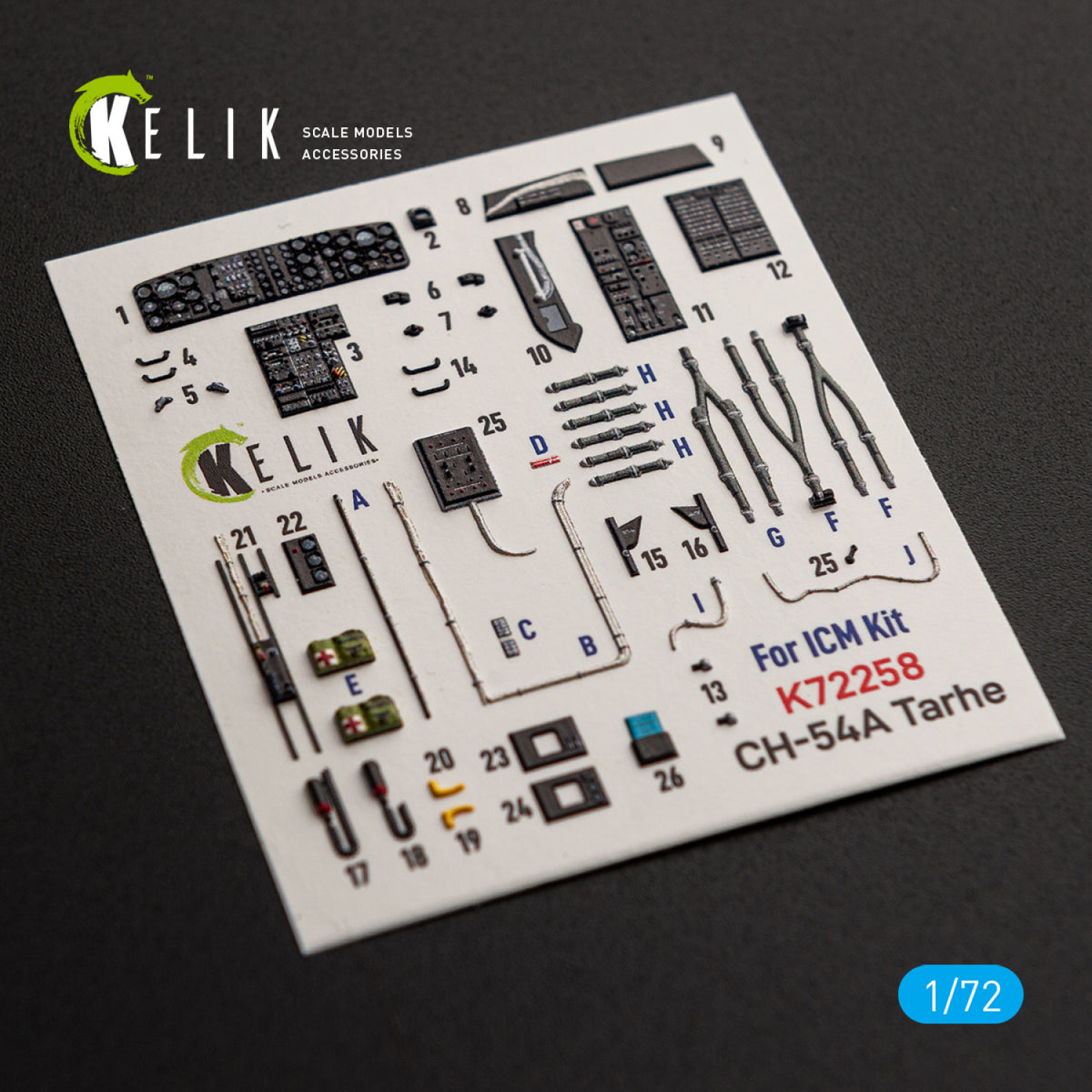 KELIK K72258 Sikorsky CH-54 A Tarhe - Interior 3D Decals (for ICM Kits) 1/72 – immagine 4