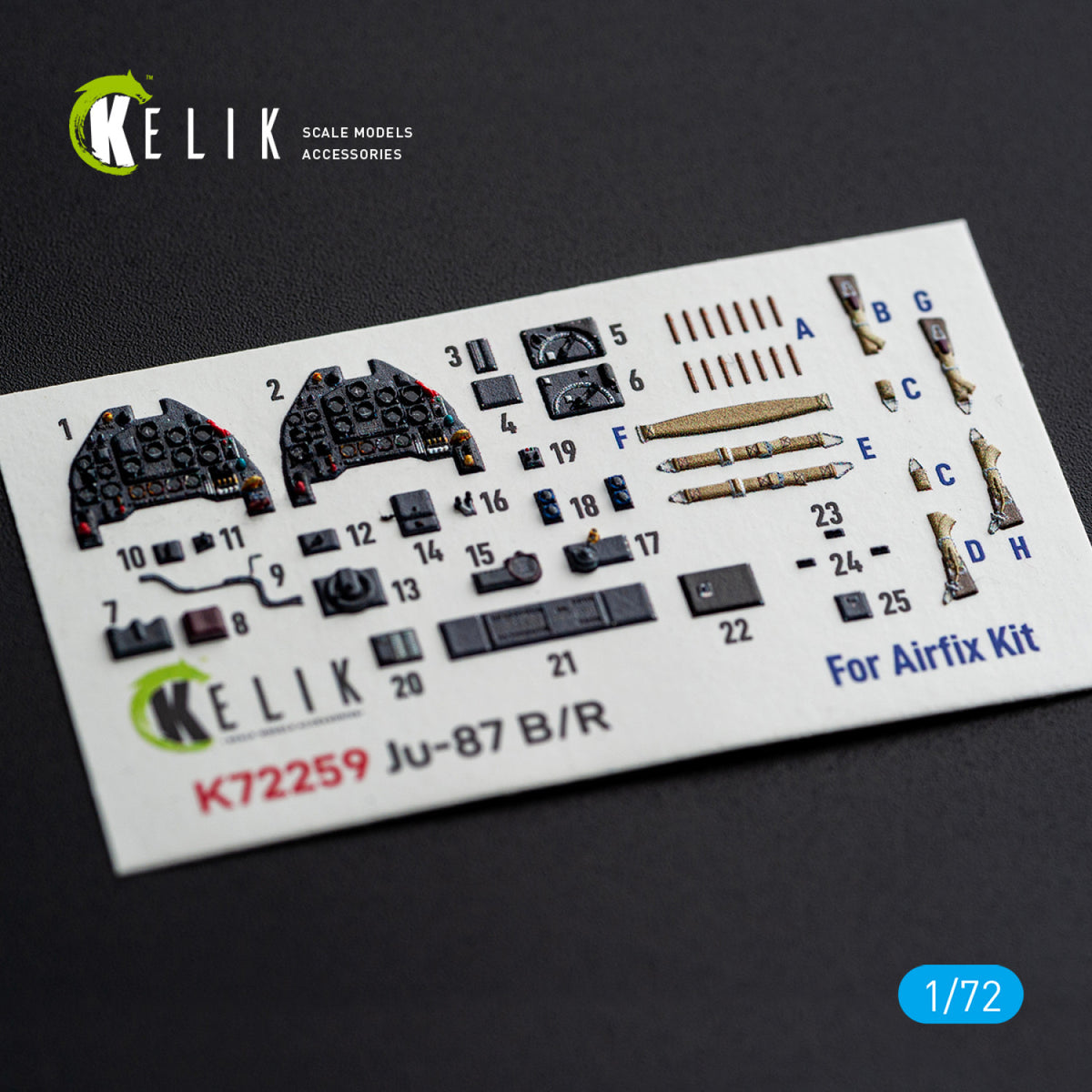 KELIK K72259 Junkers Ju-87 B/R Stuka - Interior 3D Decals (for Airfix Kits) 1/72 – Bild 3