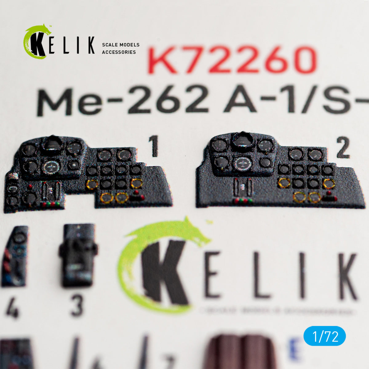 KELIK K72260 Messerschmitt Me-262 A-1 / S-92 - Interior 3D Decals (for Arma Hobby Kits) 1/72 – zdjęcie 3