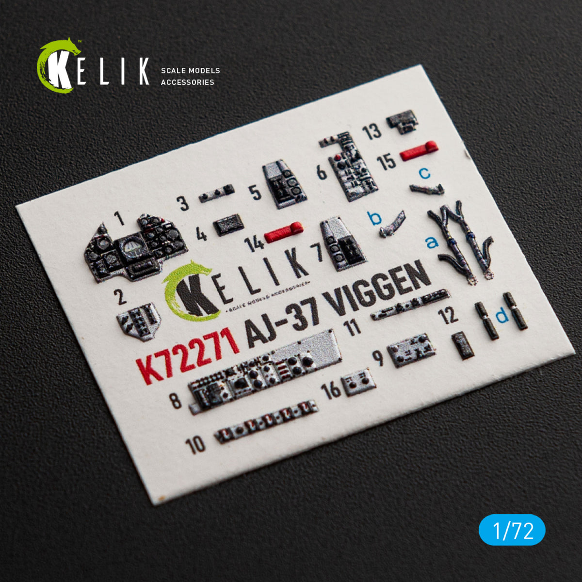 KELIK K72271 Saab AJ-37 Viggen - Interior 3D Decals (for Special Hobby Kits) 1/72 – image 4