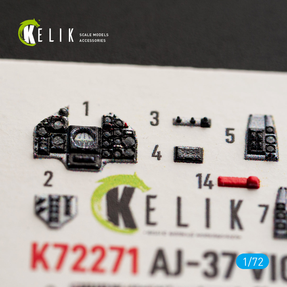 KELIK K72271 Saab AJ-37 Viggen - Interior 3D Decals (for Special Hobby Kits) 1/72 – image 5