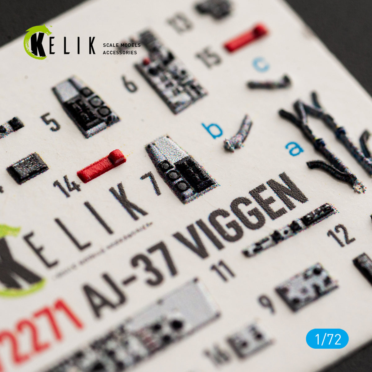 KELIK K72271 Saab AJ-37 Viggen - Interior 3D Decals (for Special Hobby Kits) 1/72 – image 6