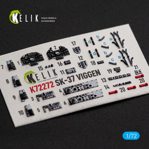 KELIK K72272 Saab SK-37 Viggen - Interior 3D Decals (for Special Hobby Kits) 1/72 – Bild 3