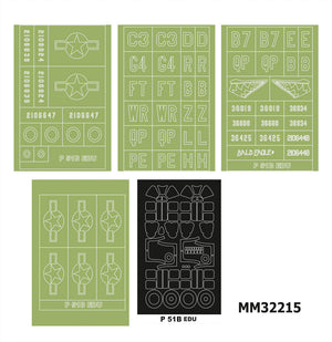 Montex MM32215 P 51B/C MUSTANG EDUARD 932011 Maxi Mask for painting 1/32