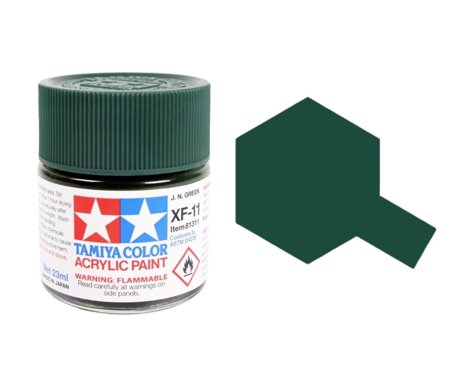 Tamiya 81311 Peinture acrylique XF-11 JN Vert 23 ml 