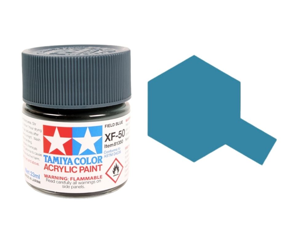 Tamiya 81350 Peinture acrylique XF-50 Bleu de campagne 23 ml