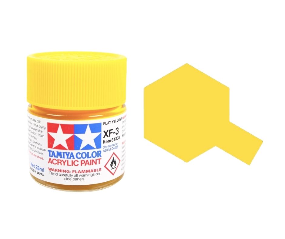 Tamiya 81303 Peinture acrylique XF-3 Jaune mat 23 ml