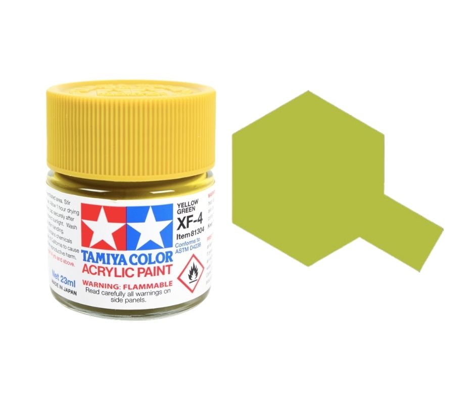 Tamiya 81304 Peinture acrylique XF-4 Jaune Vert 23 ml