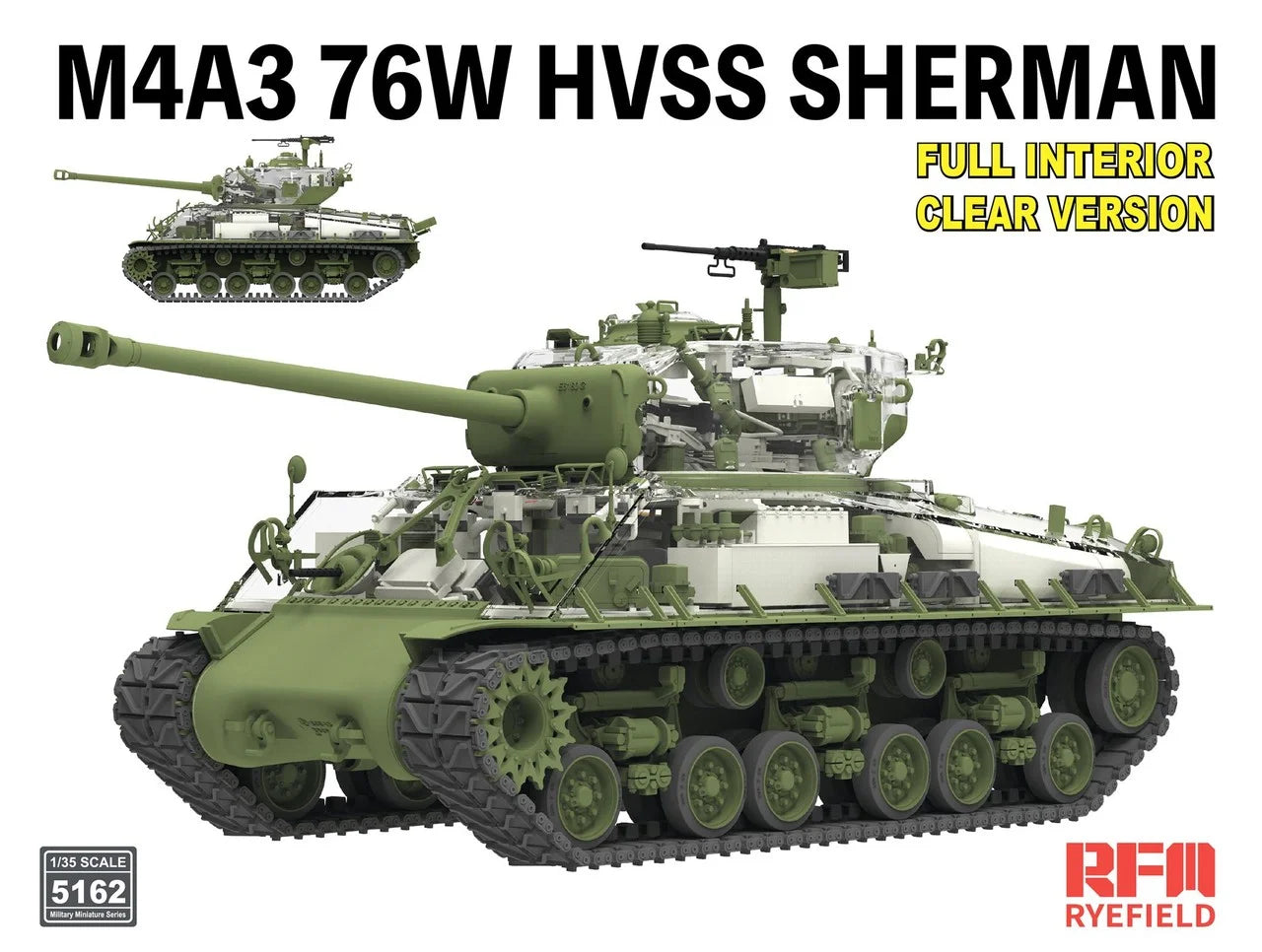 Rye Field Model 5162 M4A3 76W HVSS Sherman Full Interior / Clear Version 1/35 – image 4