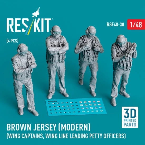 RESKIT RSF48-0030 Maillot marron (moderne) (Capitaines d'escadre, Maîtres d'escadre principaux) (4 pièces) (Impression 3D) 1/48