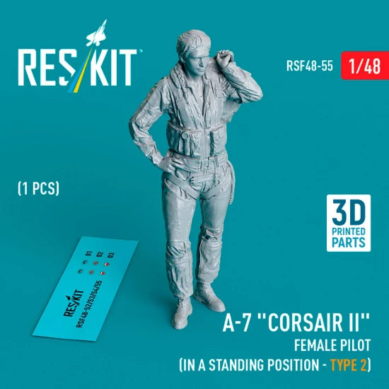 RESKIT RSF48-0055 A-7 « Corsair II » pilote féminine (position debout - type 2) (1 pièce) (Impression 3D) 1/48