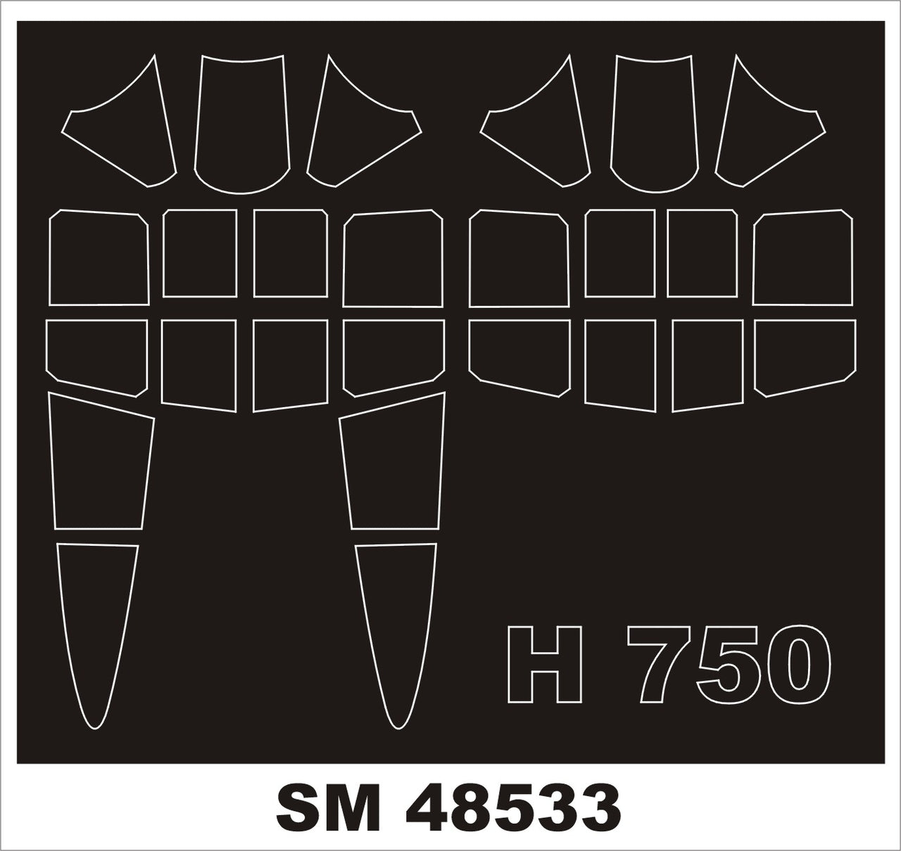 Montex SM48533 H-75 HAWK CLEAR PROP MODELS Mini Mask for painting 1/48