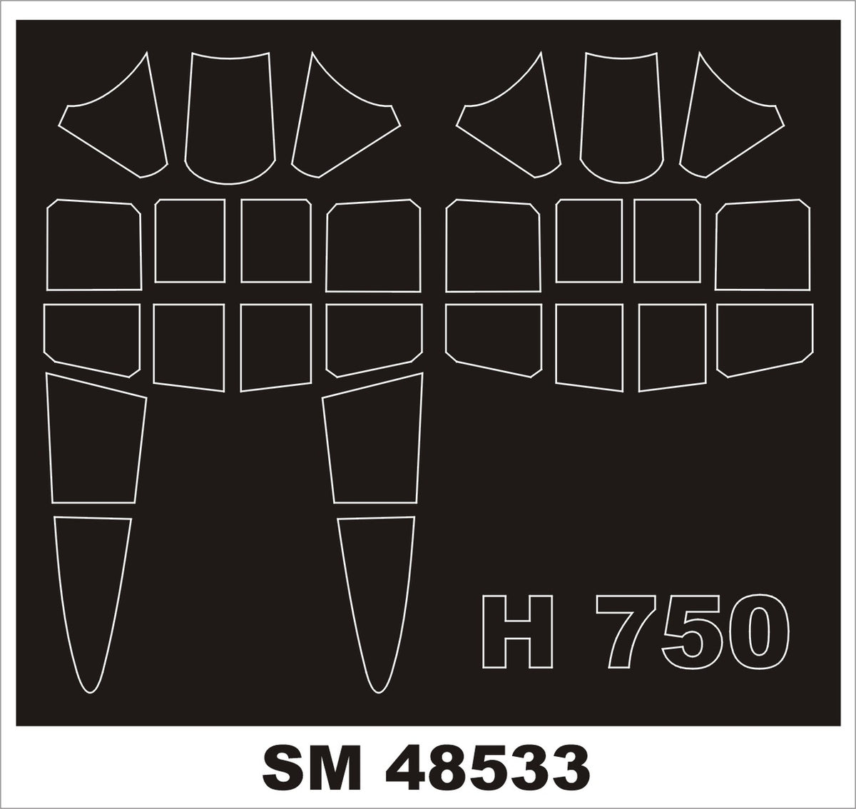 Montex SM48533 H-75 HAWK CLEAR PROP MODELS Mini Mask for painting 1/48