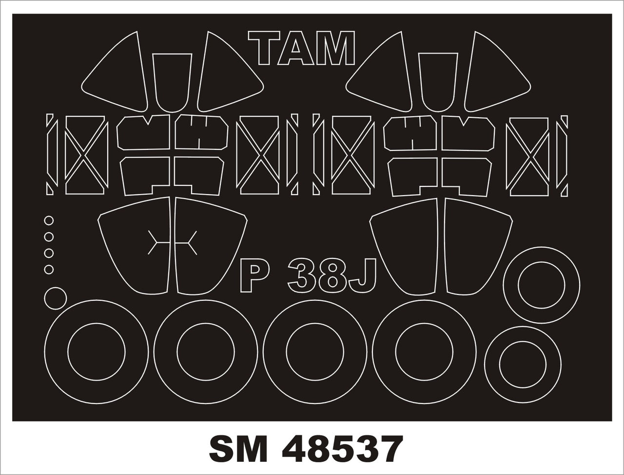 Montex SM48537 P-38J LIGHTNING TAMIYA Mini Mask for painting 1/48