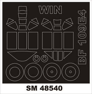 Montex SM48540 BF 109E-4 WINGSY KITS Mini Mask for painting 1/48
