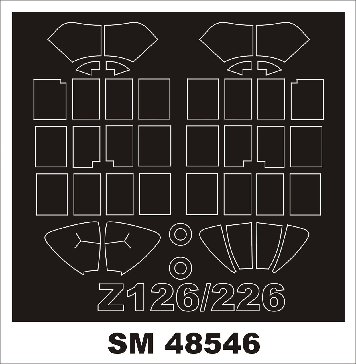 Montex SM48546 ZLIN 126/226 EDUARD Mini Mask for painting 1/48