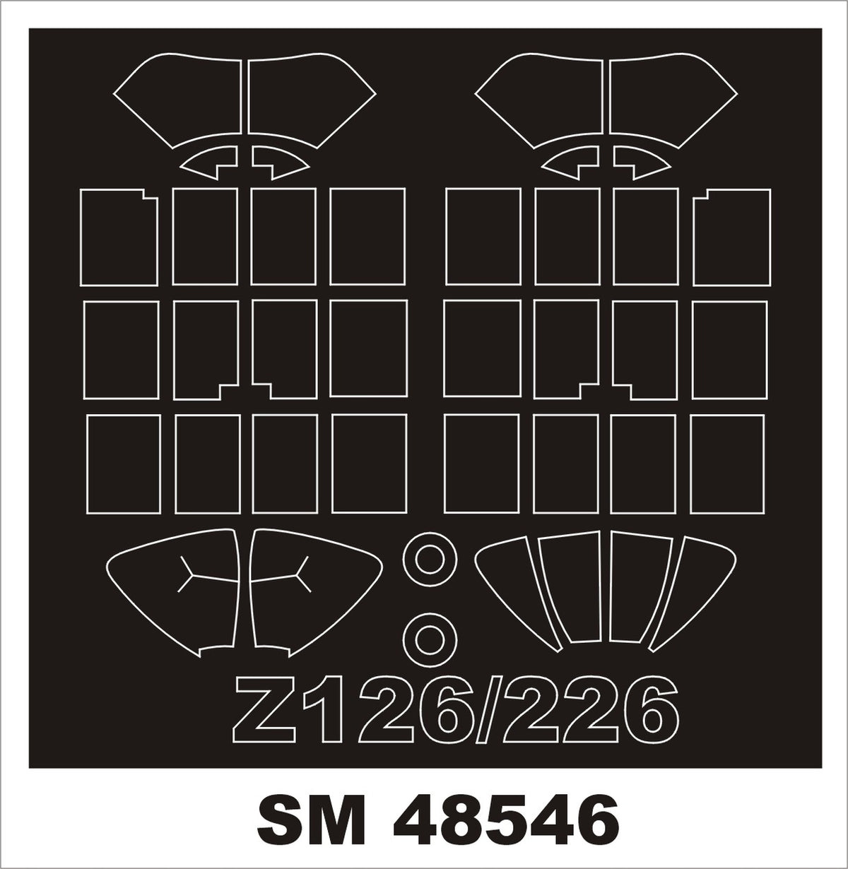 Montex SM48546 ZLIN 126/226 EDUARD Mini Mask for painting 1/48