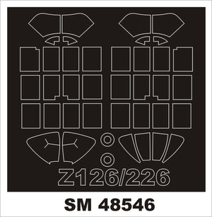 Montex SM48546 ZLIN 126/226 EDUARD Mini Mask for painting 1/48