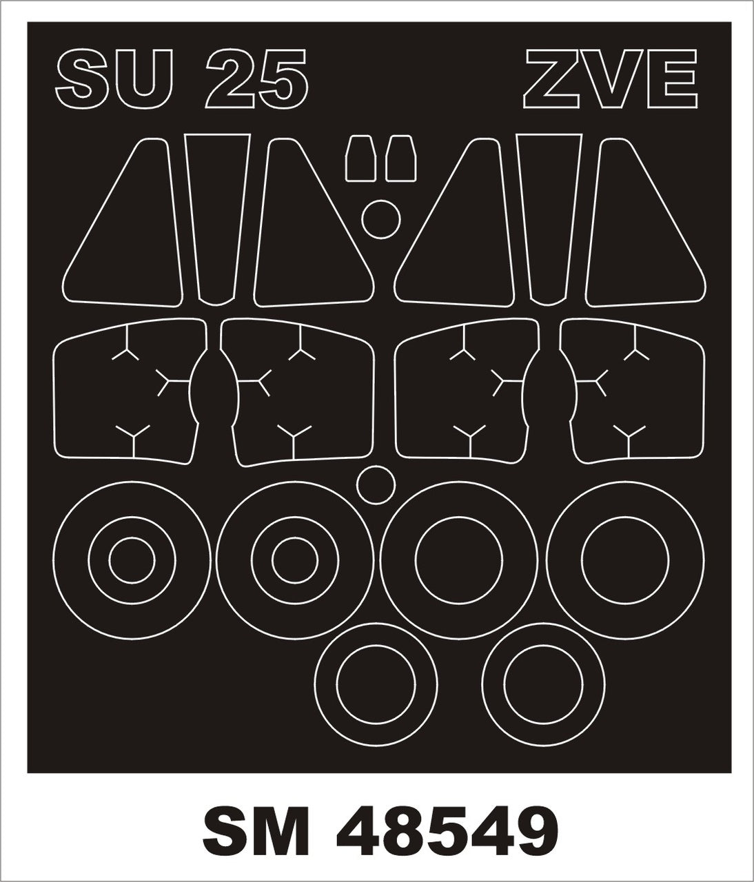 Montex SM48549 SU-25 ZVEZDA Mini Mask for painting 1/48