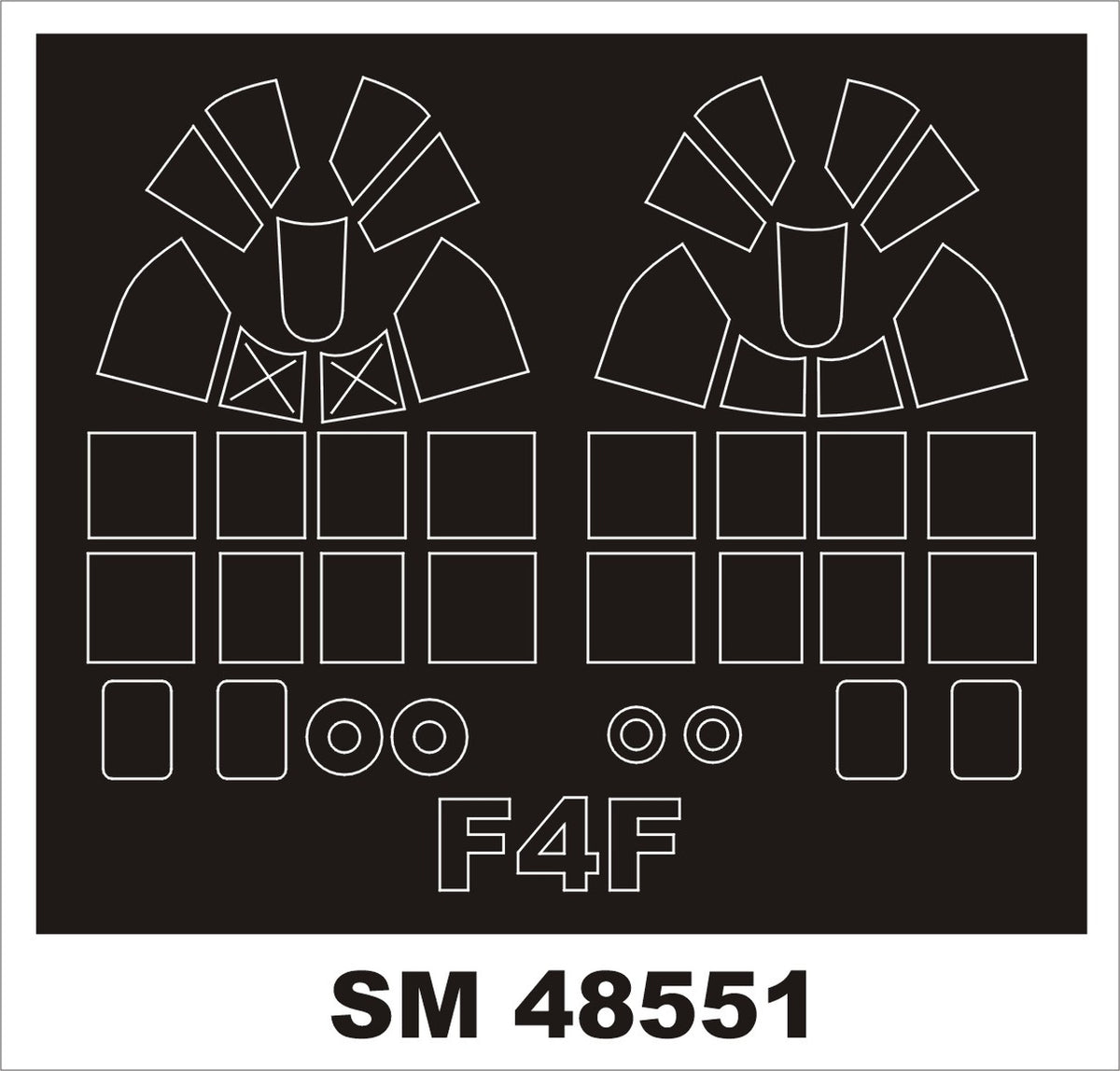 Montex SM48551 F4F WILDCAT EDUARD Mini Mask for painting 1/48