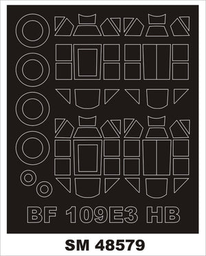 Montex SM48579 Bf 109E-3 HOBBY BOSS Mini Mask for painting 1/48