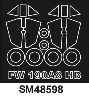 Montex SM48598 Fw 190A-8 HOBBY BOSS Mini Mask for painting 1/48