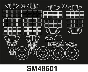 Montex SM48601 D3A2 VAL WINGSY KITS Mini Mask for painting 1/48