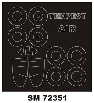 Montex SM72351 HAWKER TEMPEST AIRFIX Mini Mask for painting 1/72