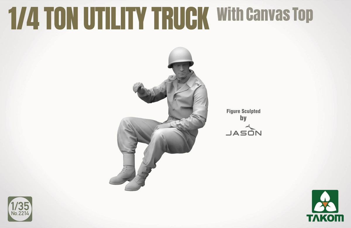 Takom 2214 1/4 Ton Utility Truck with Canvas Top 1/35