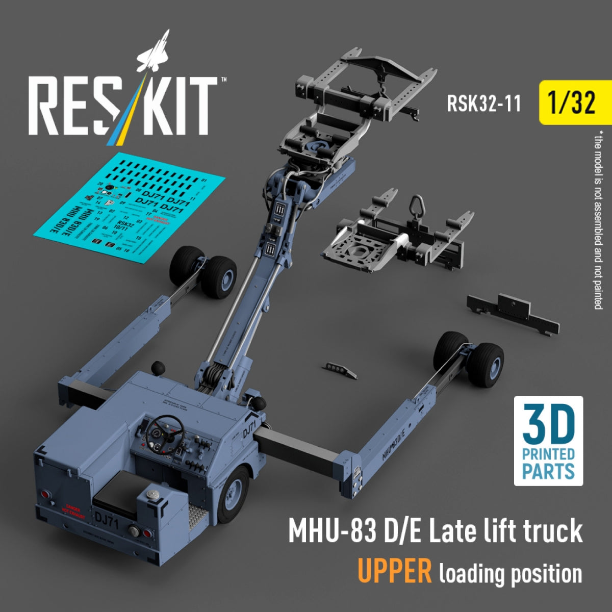 RESKIT RSK32-0011 MHU-83 D/E Chariot élévateur tardif, position de chargement supérieure (kit de modèle imprimé en 3D) 1/32 – image 2