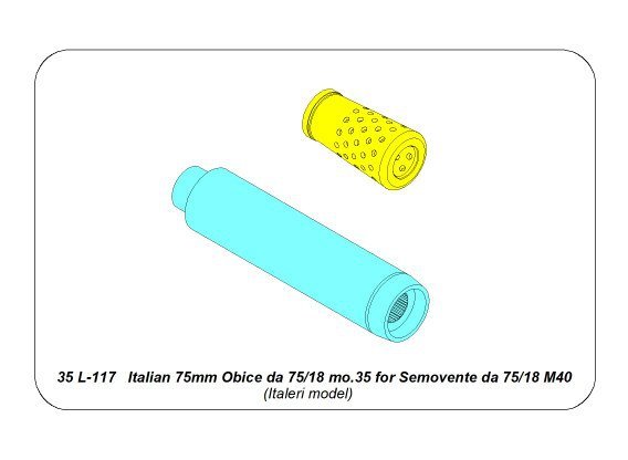 Canon Aber 35L-117 pour canon italien 75mm Ansaldo L/18 pour Semovente da 75/18 M40 (1/35) – imagen 5