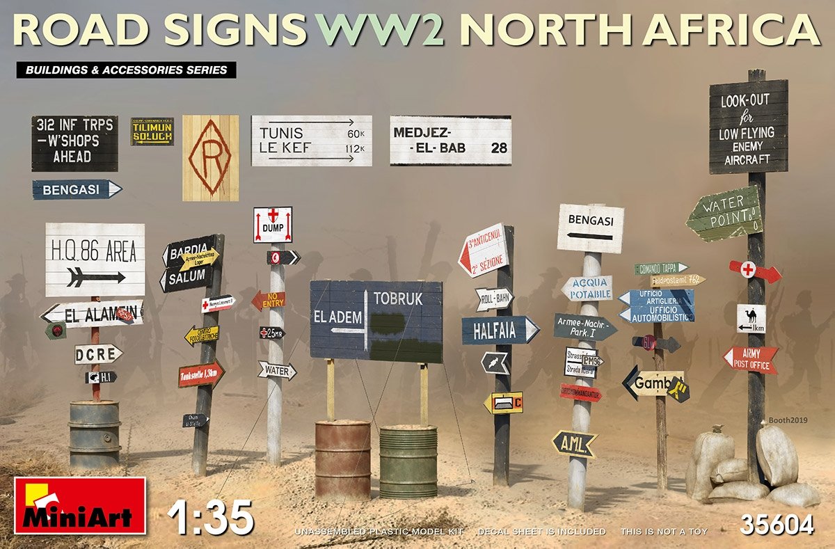 MiniArt 35604 Panneaux de signalisation routière Seconde Guerre mondiale Afrique du Nord 1/35 