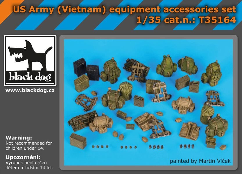 Ensemble d'accessoires d'équipement Black Dog T35164 Armée américaine (Vietnam) 1/35