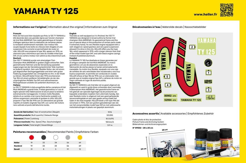 Heller 56902 Yamaha TY 125 - Kit de démarrage 1/8 – imagen 3