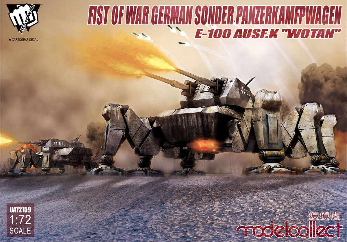 Modelcollect UA72159 Poing de guerre allemand Sonder PanzerKamfpWagen E-100 ausf.k "Wotan" (1/72)